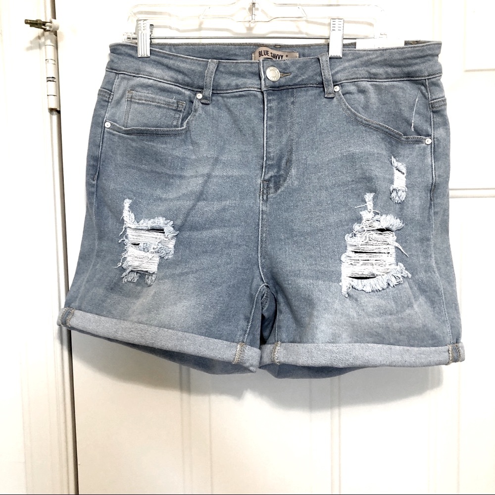 BLue Savvy Distress Denim Jean Shorts Size 18